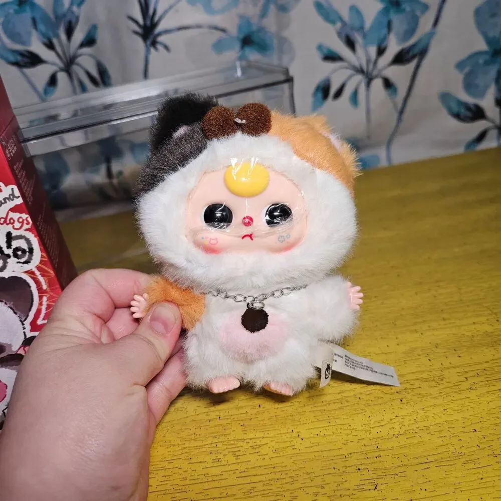 Baby Three Cat & Dog Opened Calico Cat 180 Boba Eyes Pouting Mouth Blonde Hair